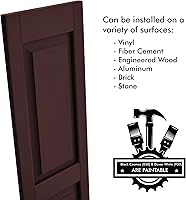 Vista 67 de Persianas de vinilo de panel elevado Pontiac Trail (1 par) 14.5"x31" - Negro Cosmos/Pintable Persianas de ventana exteriores Incluye hardware