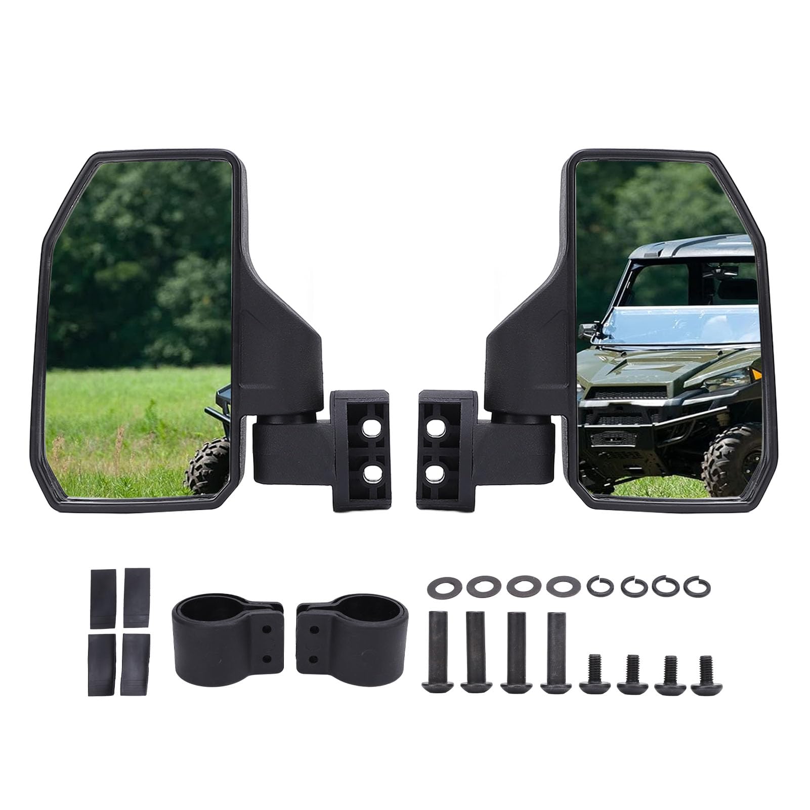 UTV Side Mirror, Foldable Adjustable Side View Mirror for 4x7.2 Inches, Clear Visibility Rear View Mirror for Polaris XP Turbo Pro 900