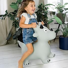 Kindsgut Bouncy Animal Hopper Dino for Children, Designed in Germany, Playful and Modern Colors, air Pump Included, Indoors and Outdoors