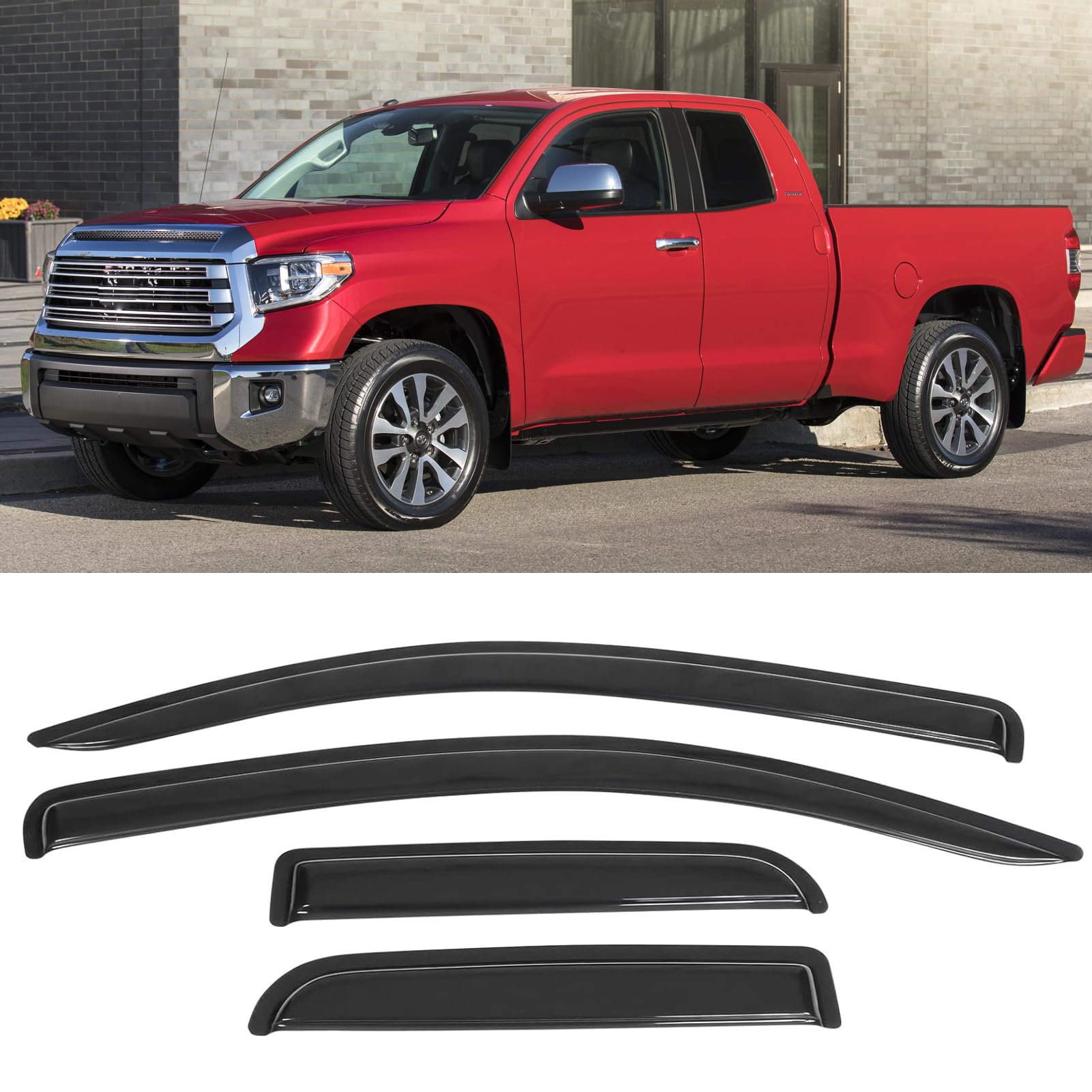 Photo 1 of Cxdar Rain Guards Window Shield for 2007-2021 Toyota Tundra, Window Vent Visors Shades Wind Deflectors for 07-21 Tundra Double Cab