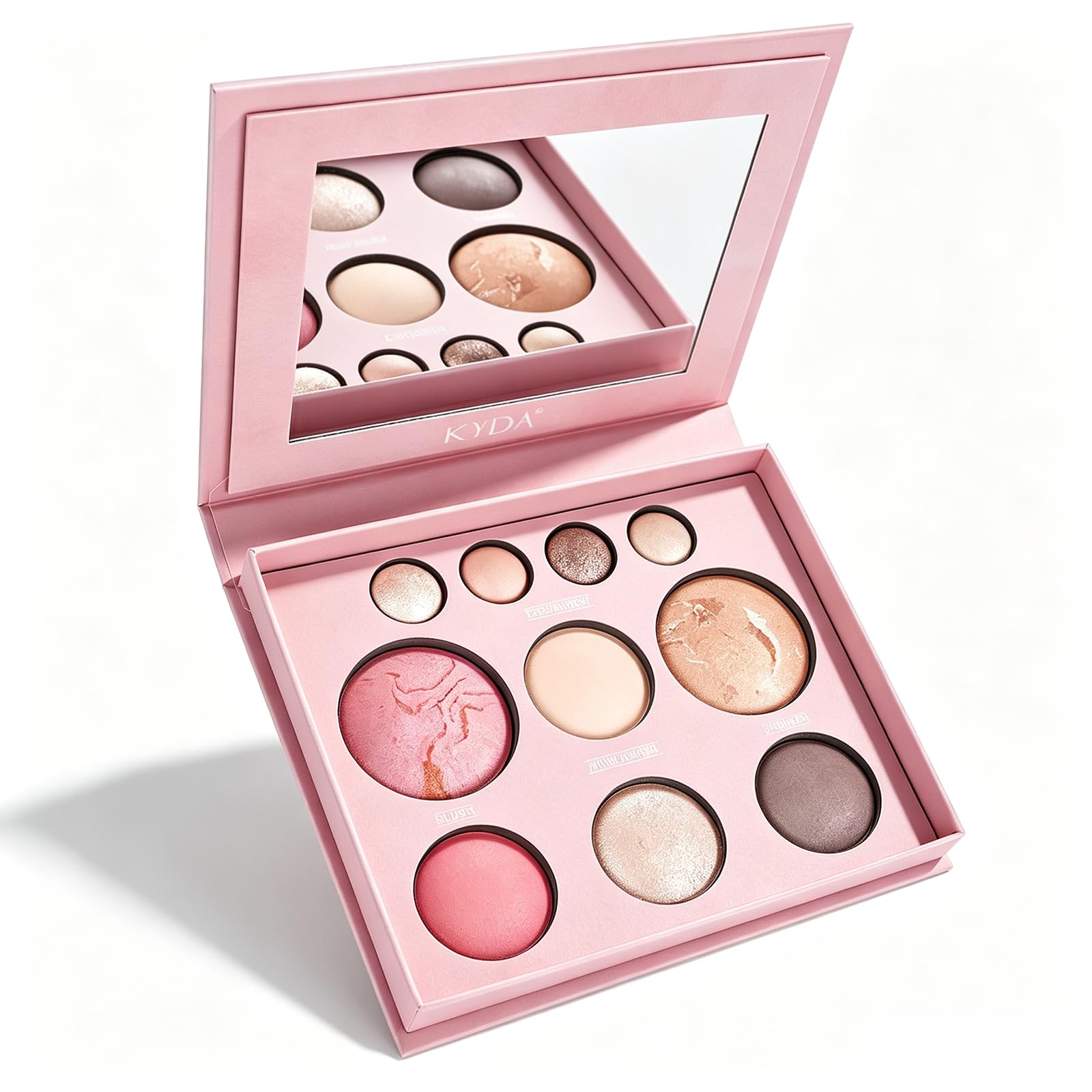 All in One Baked Makeup Palette wiht Bronzer, Highlighter, Blush and Eyeshadow, Highly Pigmented, Long Lasting Travel Compact, Baking Makeup Palette Gift for Women 10