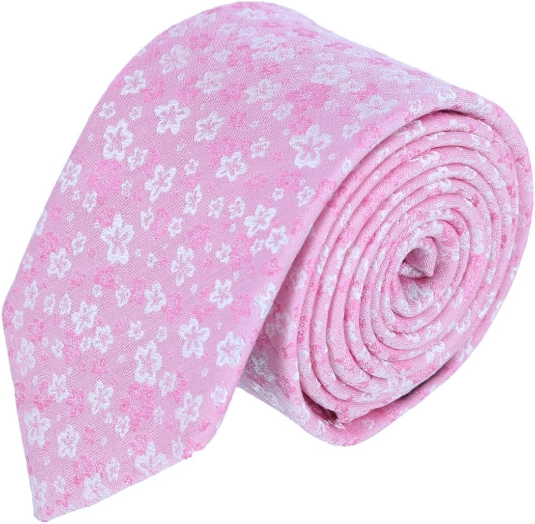 Trafalgar Men's Hanami Cherry Blossom Burst Linen Blend Novelty Necktie