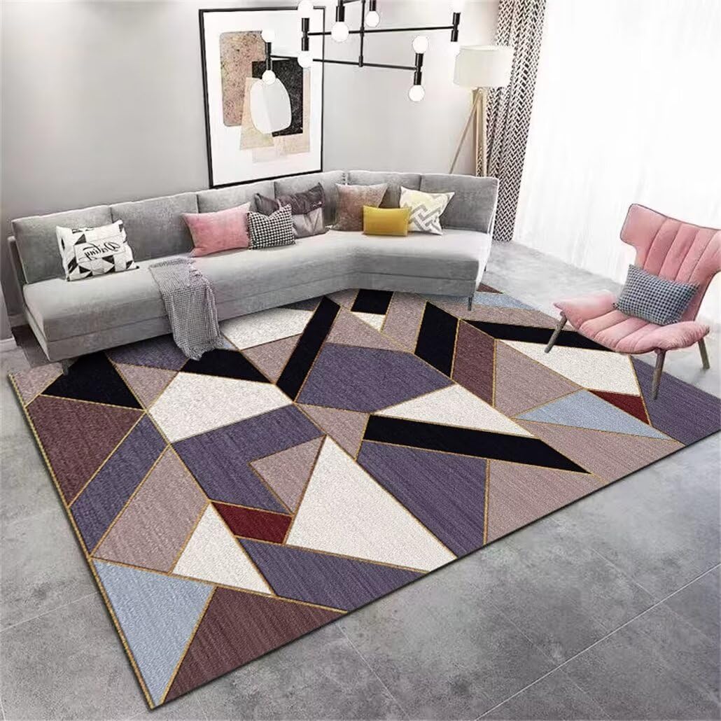 Tapis enfant violet résistant aux taches 200x250cm moderne