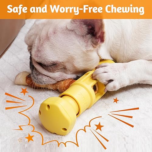 Miniatura 3 de Bully Stick - Soporte de metal dentado para masticar perros pequeños, medianos y grandes, sostiene de forma segura los palitos de matón, tamaño de