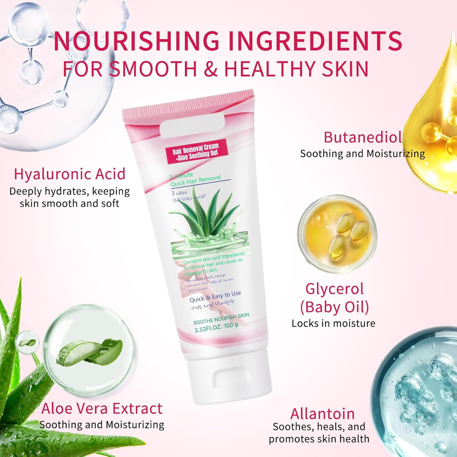 Amazon.com : Hair Removal Cream for Women, Aloe Vera Depilatory Cream for Intimate  Areas and Pubic Area-Hair Removal for Body Legs Arms Underarms Bikini,  Gentle Formula for All Skin Type : Beauty