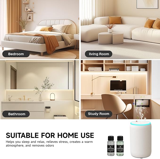 Difusor de Aromas Portátil Sin Agua Parquix con 7 Luces y Aceites miniatura 6