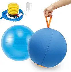 Bola de pastoreio para cães de 45,7 cm com bomba, bola azul Collie para pastoreio, brinquedos grandes para cães de pastoreio, equipamento de agilidade para cães para treinamento de agilidade de pastor
