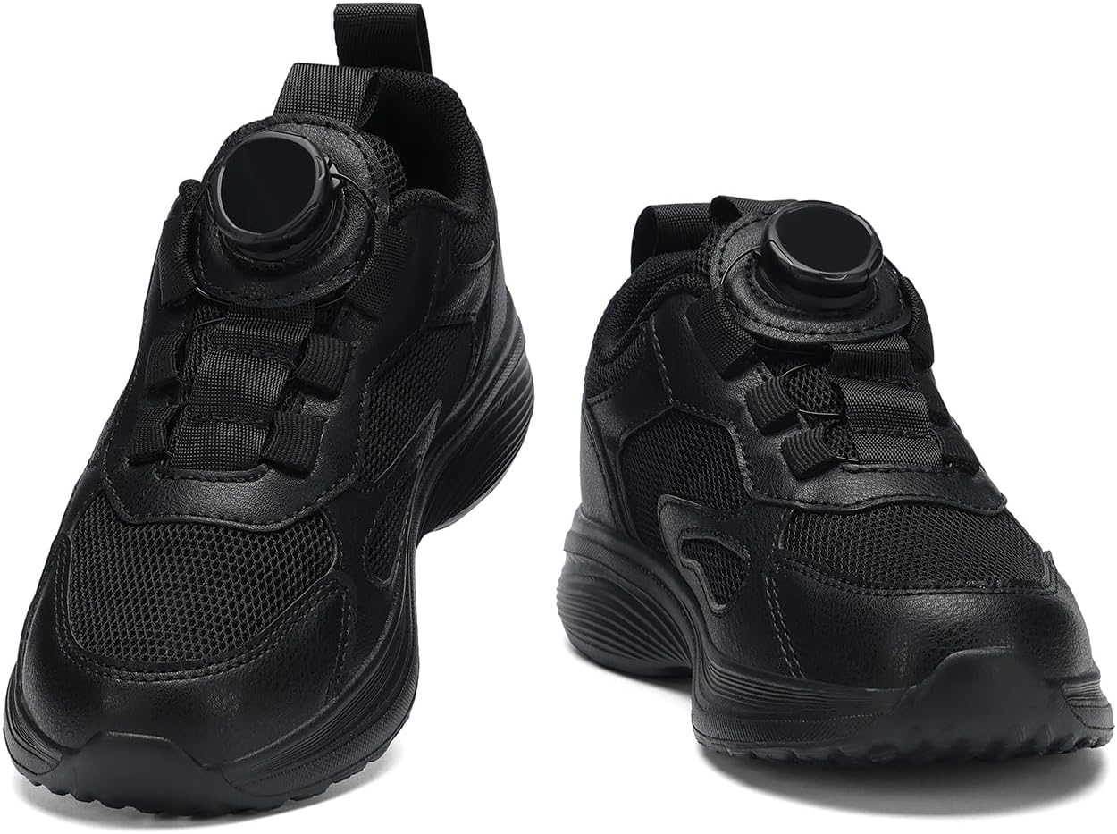 DSWED Kids Breathable Sneakers Mesh Lightweight Easy Walk Casual Sport Strap Athletic Running Shoes for Boys Girls Black Toddler - Image 6