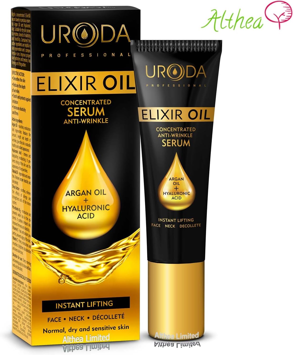Uroda Beauty Elixir Oil Anti Wrinkle Face Series Intensive Rebuilding Instant Lifting with Argan Oil & Hyaluronic Acid (Anti-wrinkle Serum)