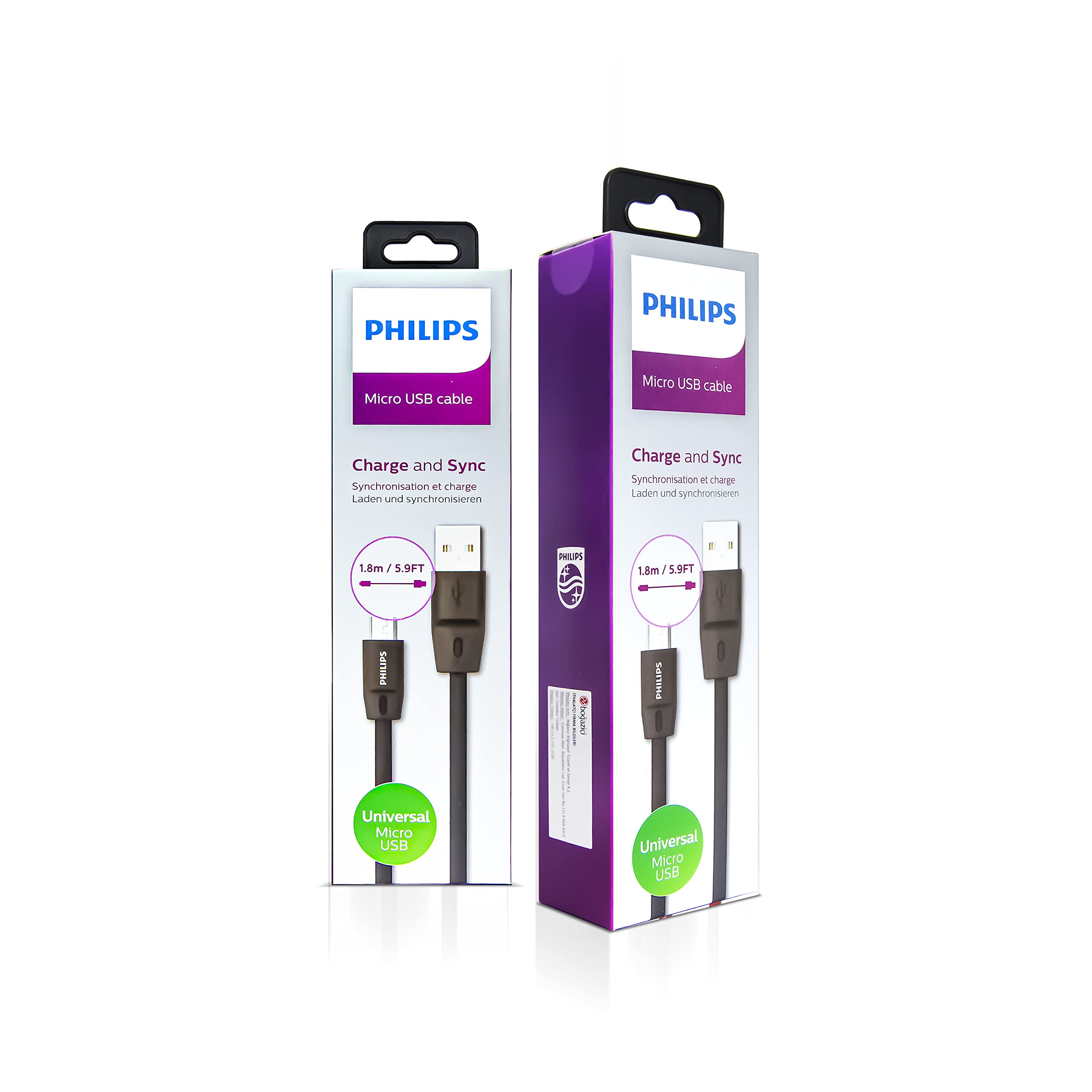 Philips DLC2519CB/97 Usb - Micro Usb 1.8m Şarj Kablosu Siyah