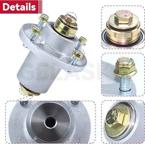 Miniatura 7 de GELASKA 607418 Conjunto de husillo con polea de husillo 604664 sustituye al conjunto de husillo Hustler 601804 para Hustler Raptor SD 54 Conjunto de