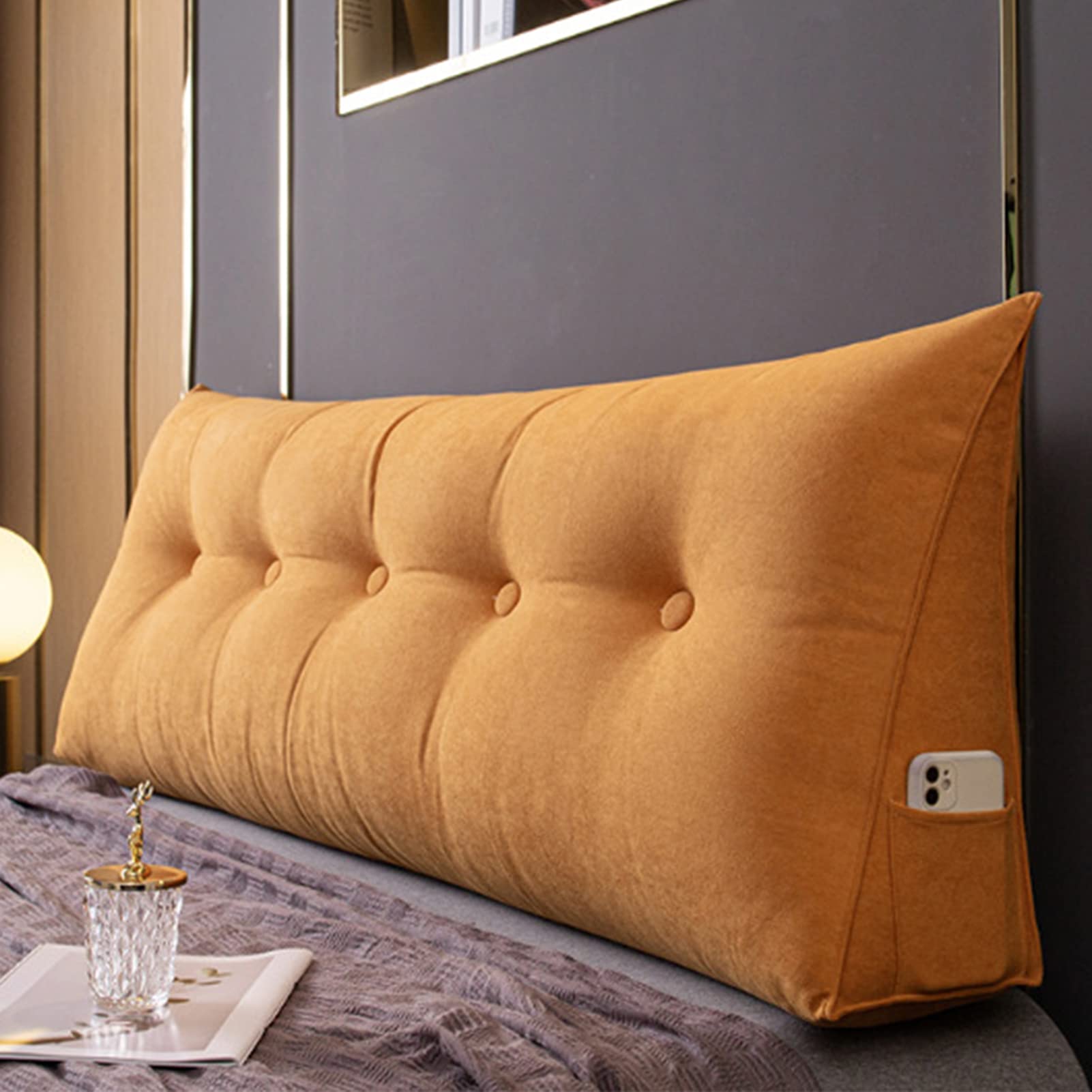 Llchaensc Coussin De Lecture pour Lit Ou Canapé, Traversin Gros Coussin Dossier,Oreiller Triangulaire Coussin Coin, Tête De Lit,Coussin pour Lombaire Jambe, Cale Dos Plage,Y,120x50x20cm