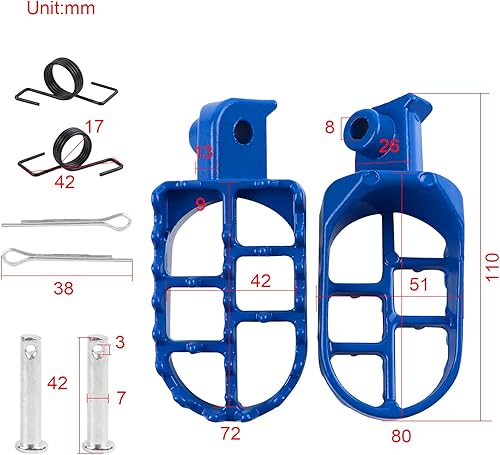 Vista 19 de FLYPIG Estriberas de aluminio Estriberas Reposapiés Reposapiés para Dirt Bike 50 70 90 110 PW50 TW200 XR50R CRF70 CRF80 CRF100F TT225S Negro