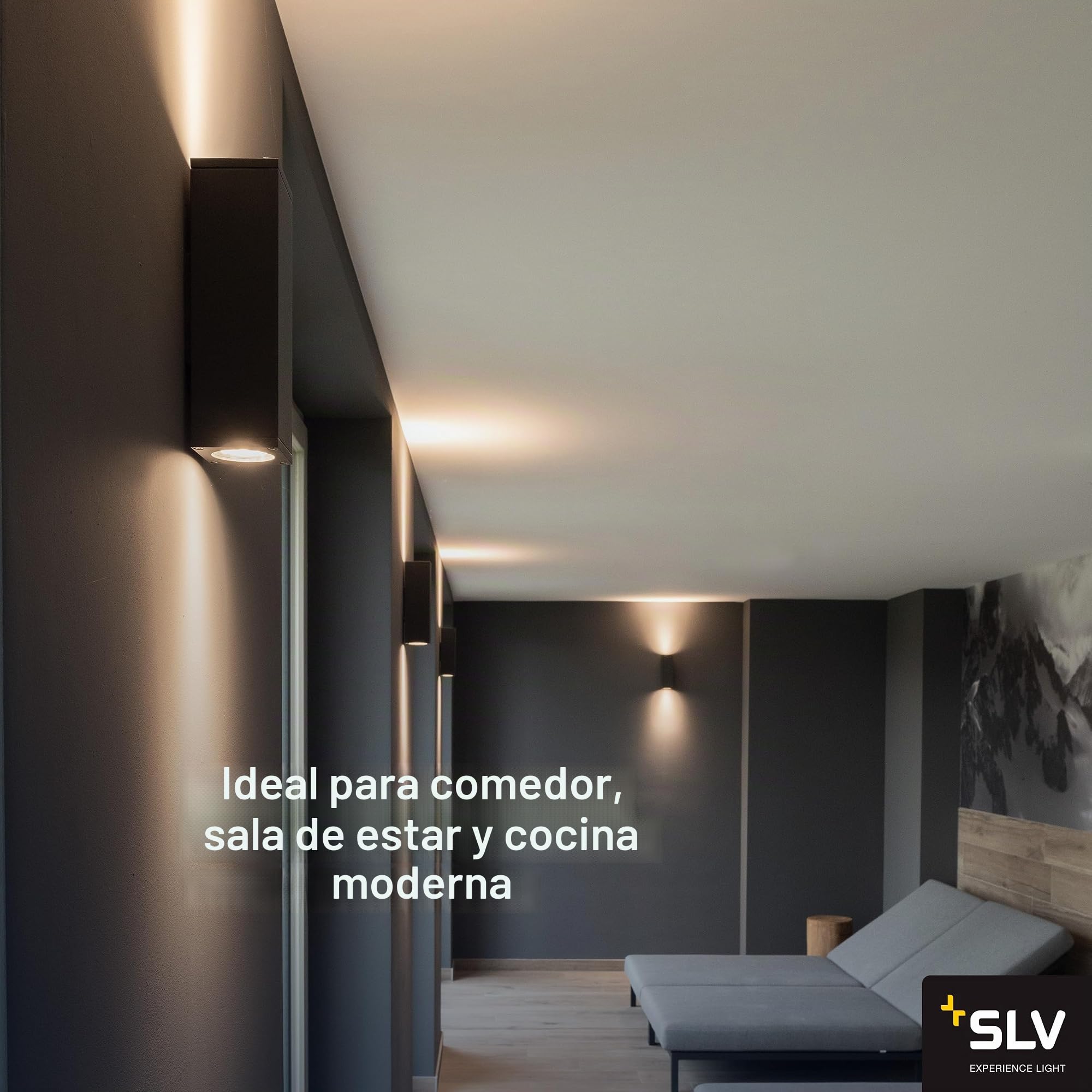 SLV luminaria empotrable de pared THEO UP/DOWN/Iluminación de interior de pared, luminaria de superficie, luminaria de superficie de pared, proyector de techo / GU10 50 W antracita