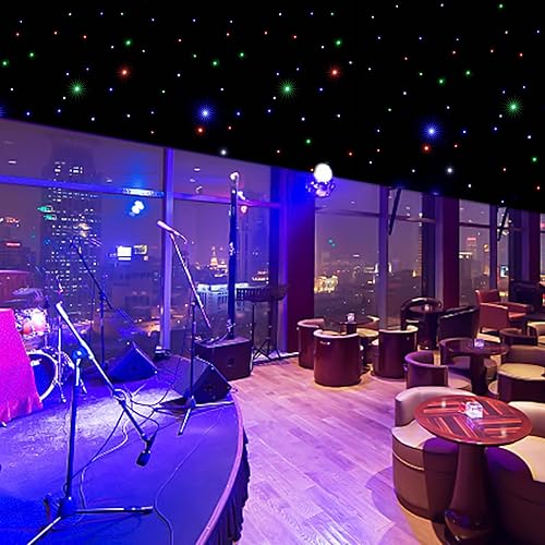 Miniatura 6 de Fondo LED de 9.8 ft x 13.1 ft, telón de fondo blanco con estrella LED con control DMX ignífugo para bodas, fiestas, DJ, eventos, espectáculos de