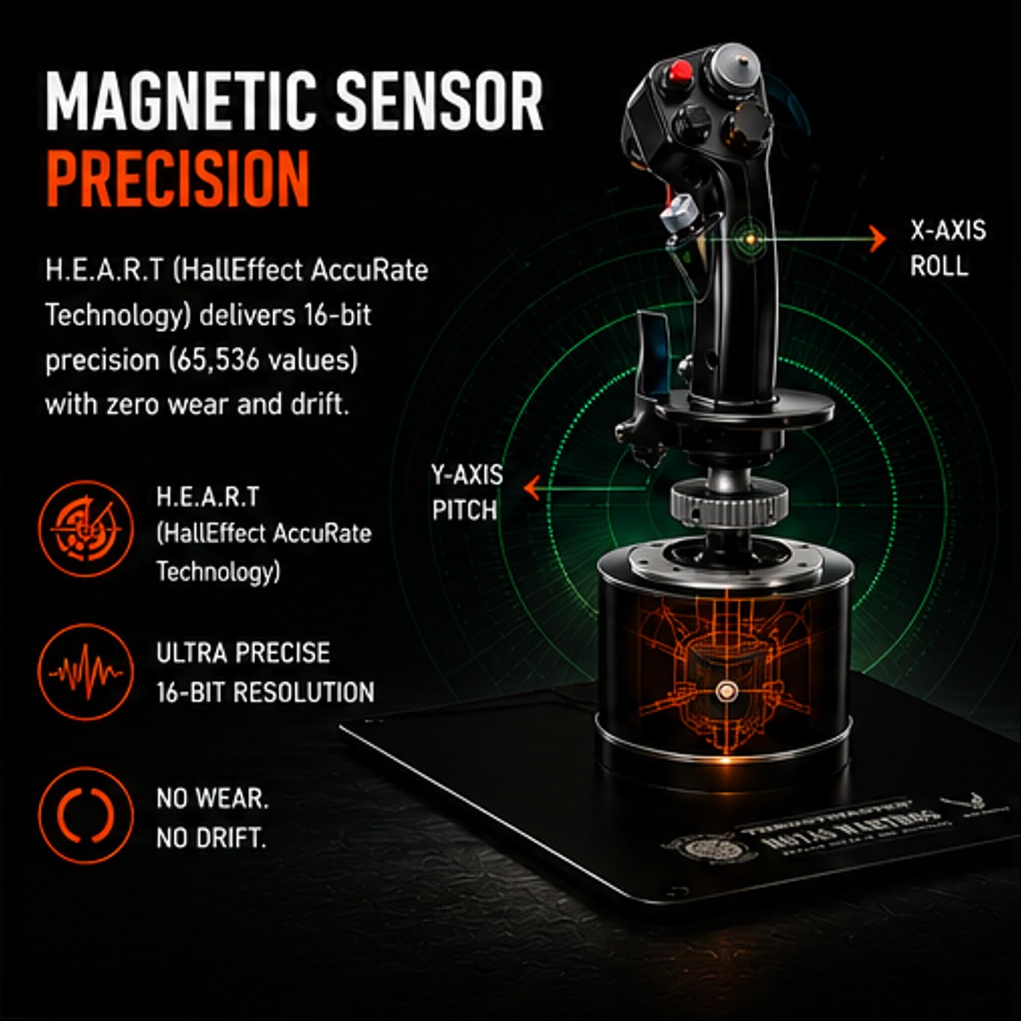 Thrustmaster Hotas Warthog Doppel-Gashebel Steuerknüppel HEART HallEffect AccuRate-Technologie PC