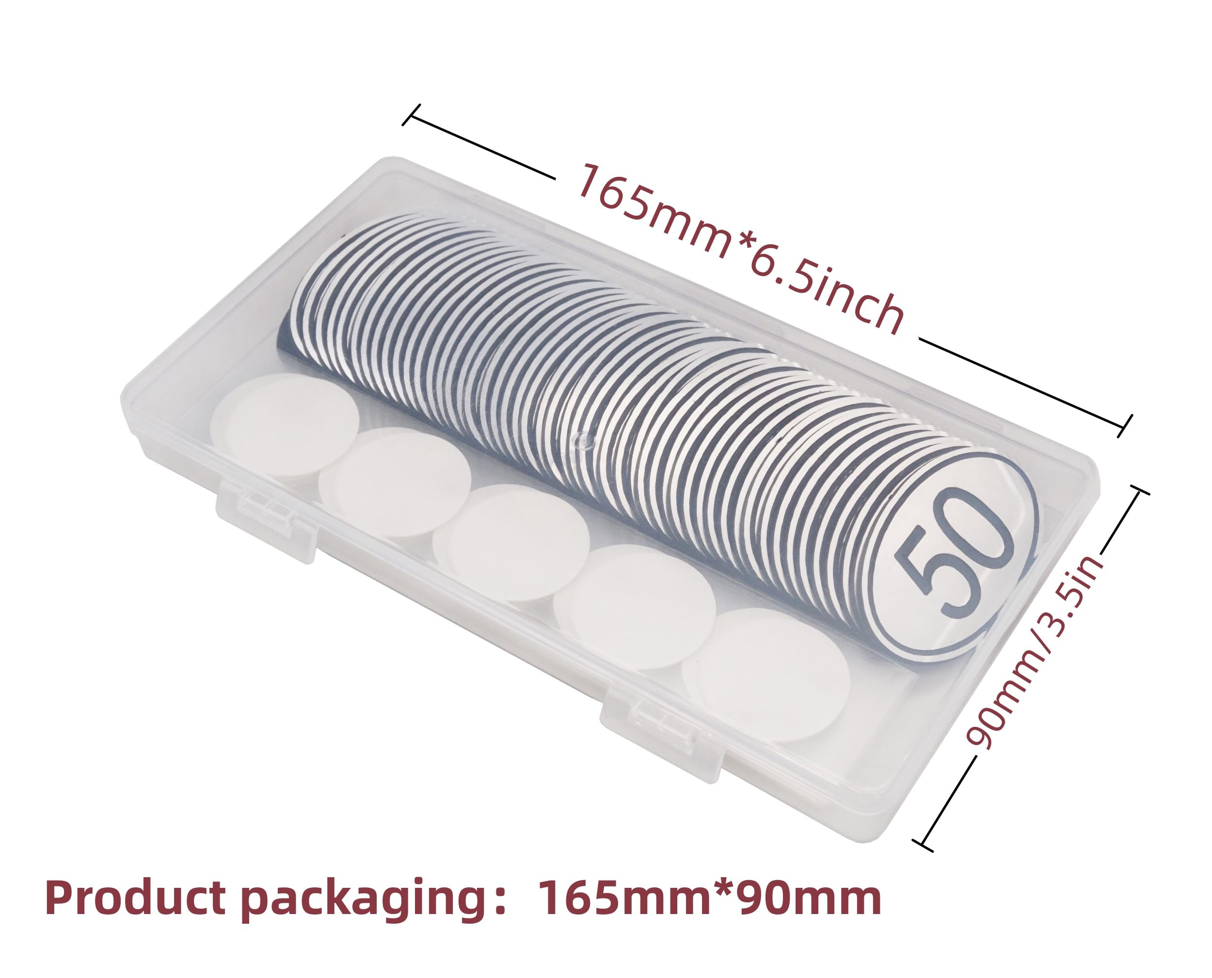 NanTun 50 Sets ABS Engraved Silver Oval Table Numbers Locker Tags with Double-Sided Tape - 1 to 50 - Image 4