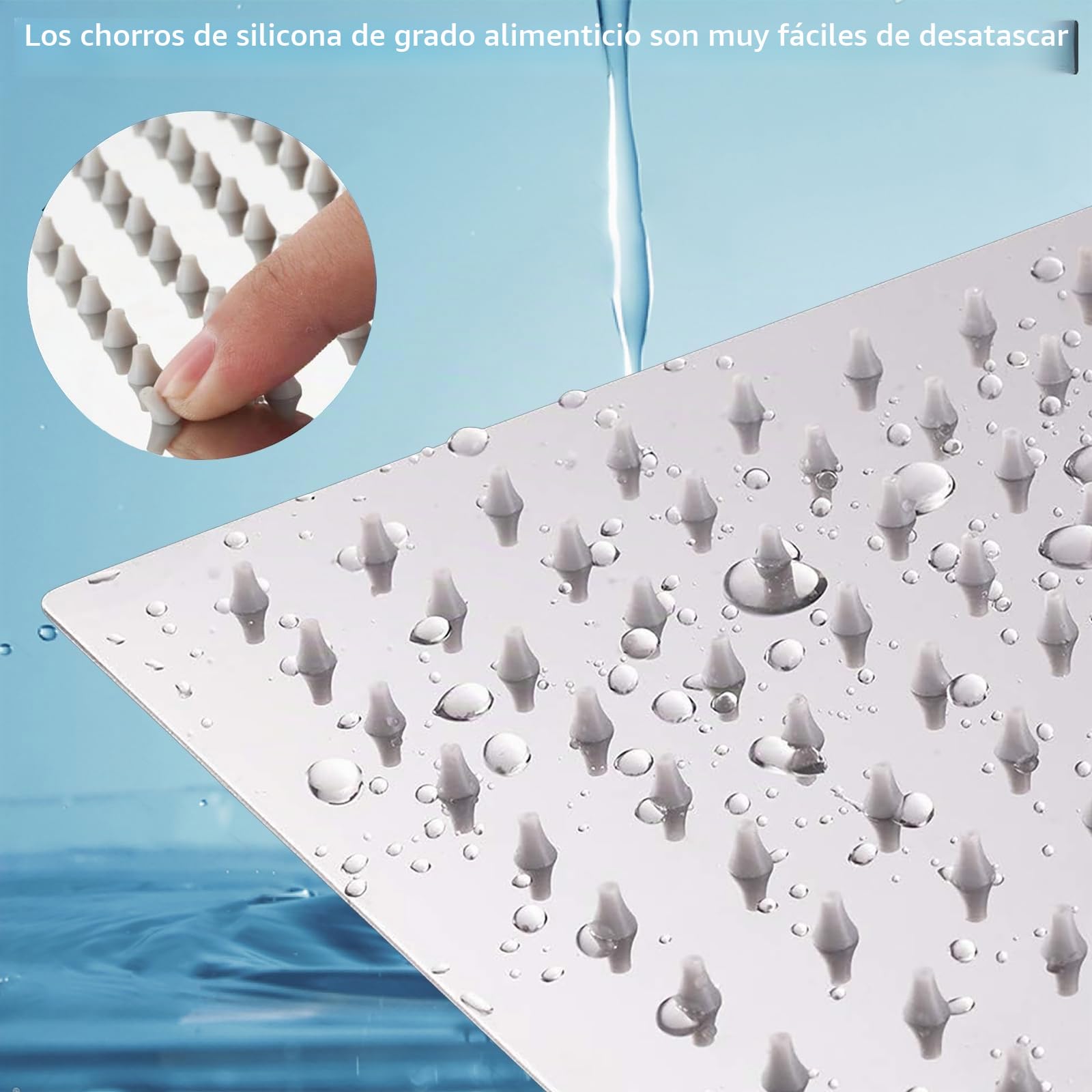 Cabezal de ducha filtrado, cabezal de ducha de alta presión con filtro para agua dura, elimina el cloro y las sustancias nocivas, cabezal de ducha cuadrado de 30 cm (cromado)