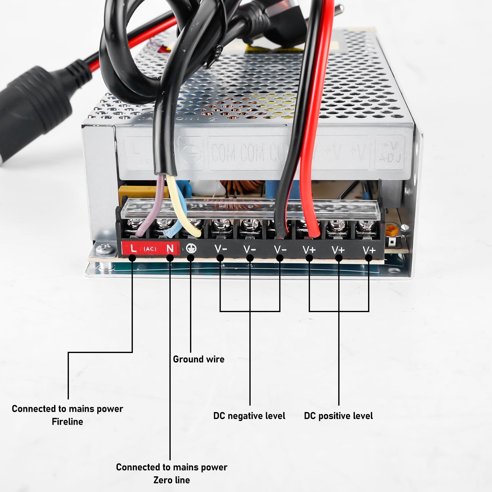 Vaileal zasilacz samochodowy AC 240 V DC 12 V 20 A 240 W przetwornik impulsu, zasilacz samochodowy do lodówki przenośnej, pomp do opon, urządzeń LED
