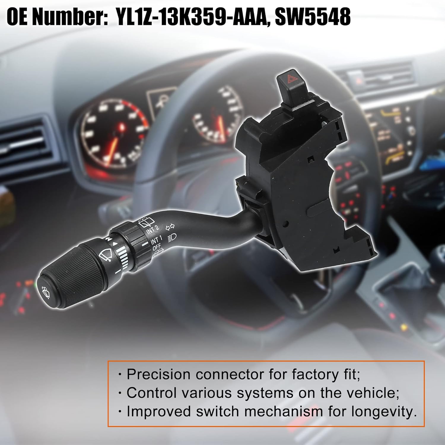 X AUTOHAUX No.XL1Z-13K359-AAA/YL1Z-13K359-AAA Car Turn Signal Column Lever Switch for Lincoln Navigator Base 5.4L 1999-2002 for Ford Expedition 4.6L 5.4L 1999-2002