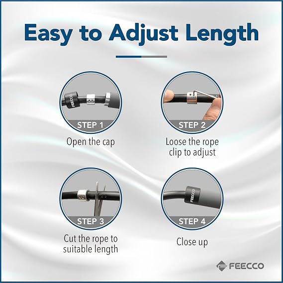 Adjustable Weighted Jump Ropes, 9-14mm PVC by FEECCO FITNESS