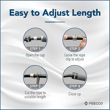 Adjustable Weighted Jump Ropes, 9-14mm PVC by FEECCO FITNESS