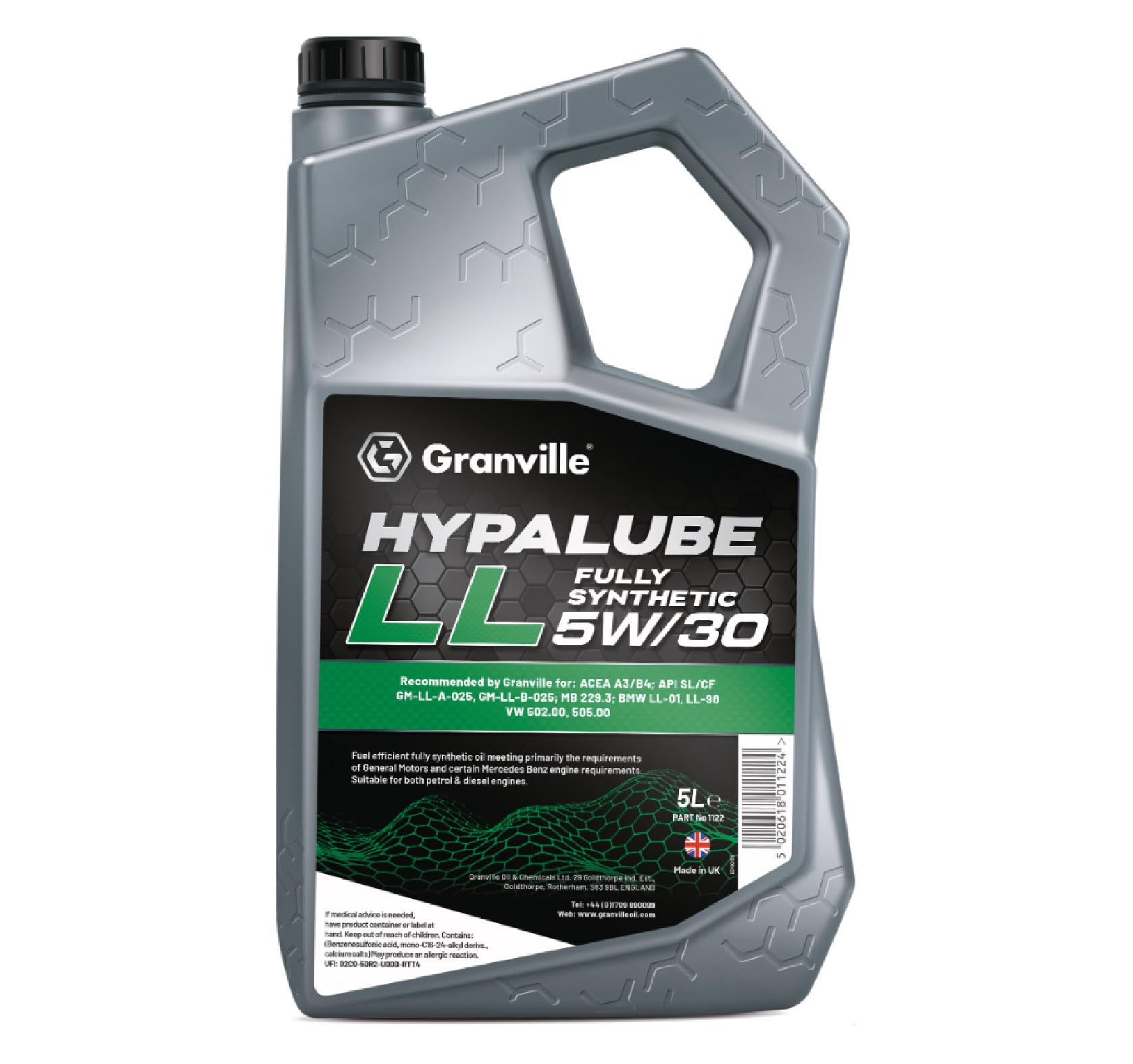 Granville 1122 Hypalube LL 5W/30 Full Synthetic Engine Oil Trade 5 Litre Pack