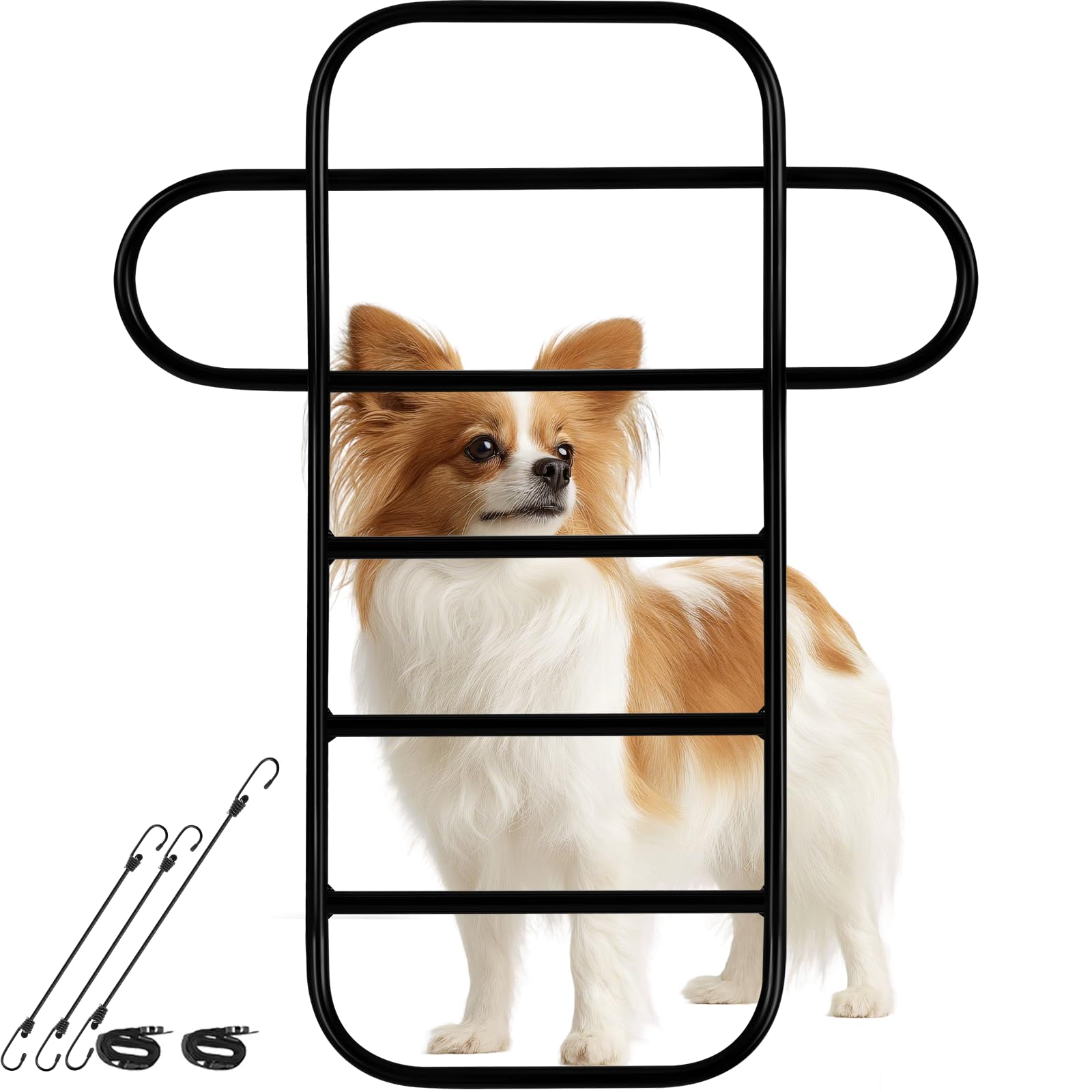 HOMEPEDIA Small to Medium Car Dog Metal Barrier, Hard to Climb, Durable Pet Barrier for Car, Elastic Ropes and Buckle Straps Firmly Fixed, Easy