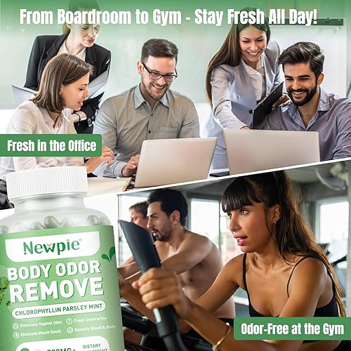 Miniatura 7 de Suplemento desodorizante corporal, cápsulas de clorofila para hombres y mujeres, píldoras internas naturales de control de olores para la piel, el