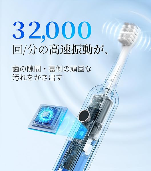 【「家電批評」2025年連続ベストバイ一位受賞(四年連続) 殿堂入り】電動歯ブラシ エペイオス(Epeios) 音波歯ブラシ ソニック 歯ブラシ 電動 ブラシヘッド2本 IPX7 防水 歯磨き Type-C 充電式 180日間使用 OKare!ET003 誕生日 ギフト プレゼント - 4