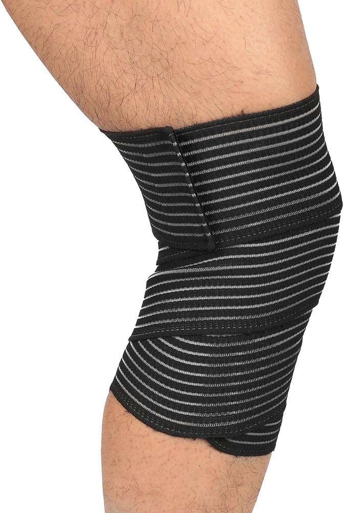 VGEBY Knee Brace Compression Bandage Wraps, Elastic Breathable Anti-Sprain Sports Bandage Strap for Crossfit Training, Gym Workout, Fitness, Weightlifting(Black)