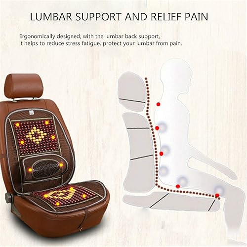 Miniatura 5 de Wood Beaded Comfort Seat Cover with Cooling Ventilated Mesh Lumbar Back Brace Massage Support Cushion for Car Seat Chair