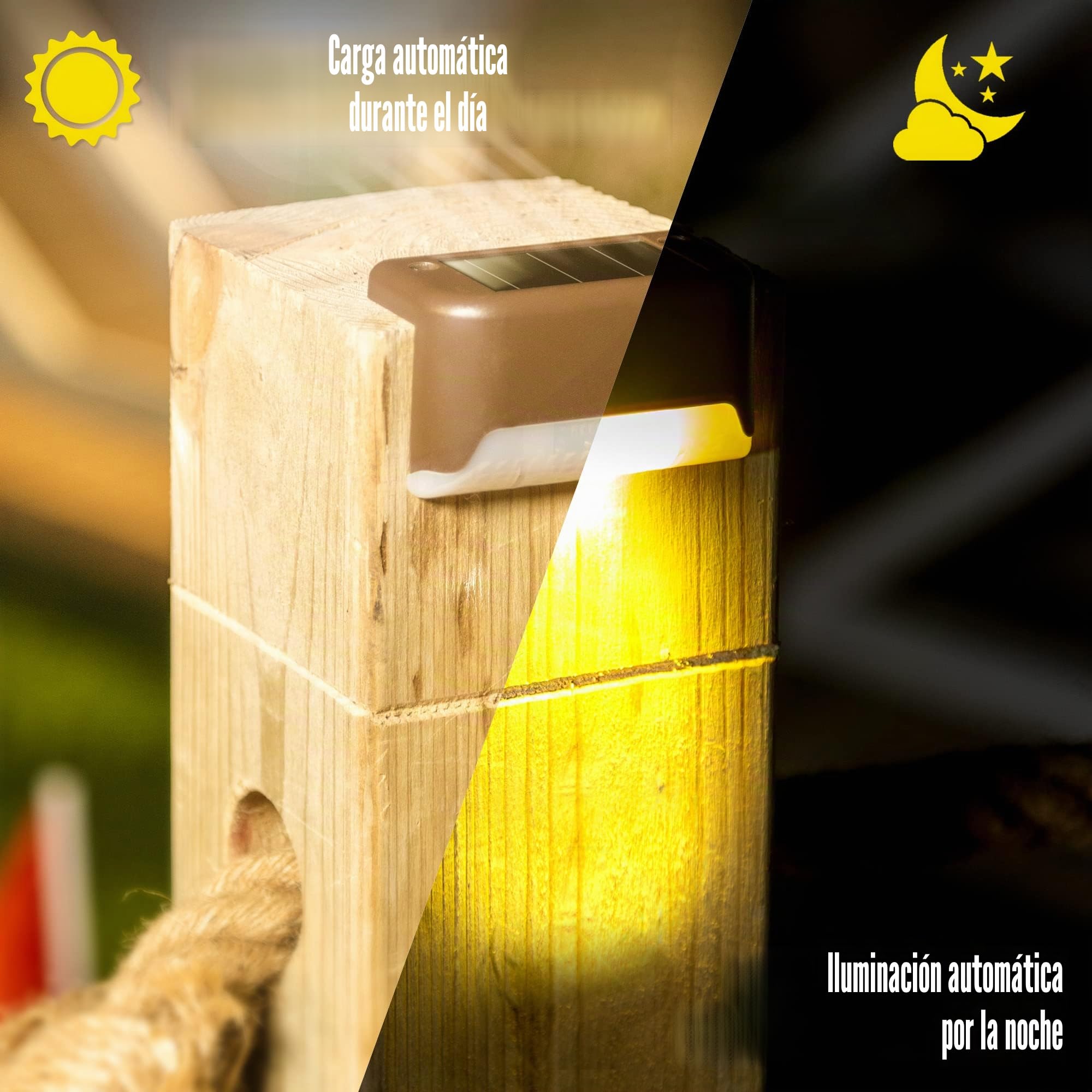 Solpex Luces solares para cubierta al aire libre, paquete de 12 unidades, luces solares impermeables para valla solar para escaleras al aire libre, escalón, cerca, patio, y camino (blanco cálido)