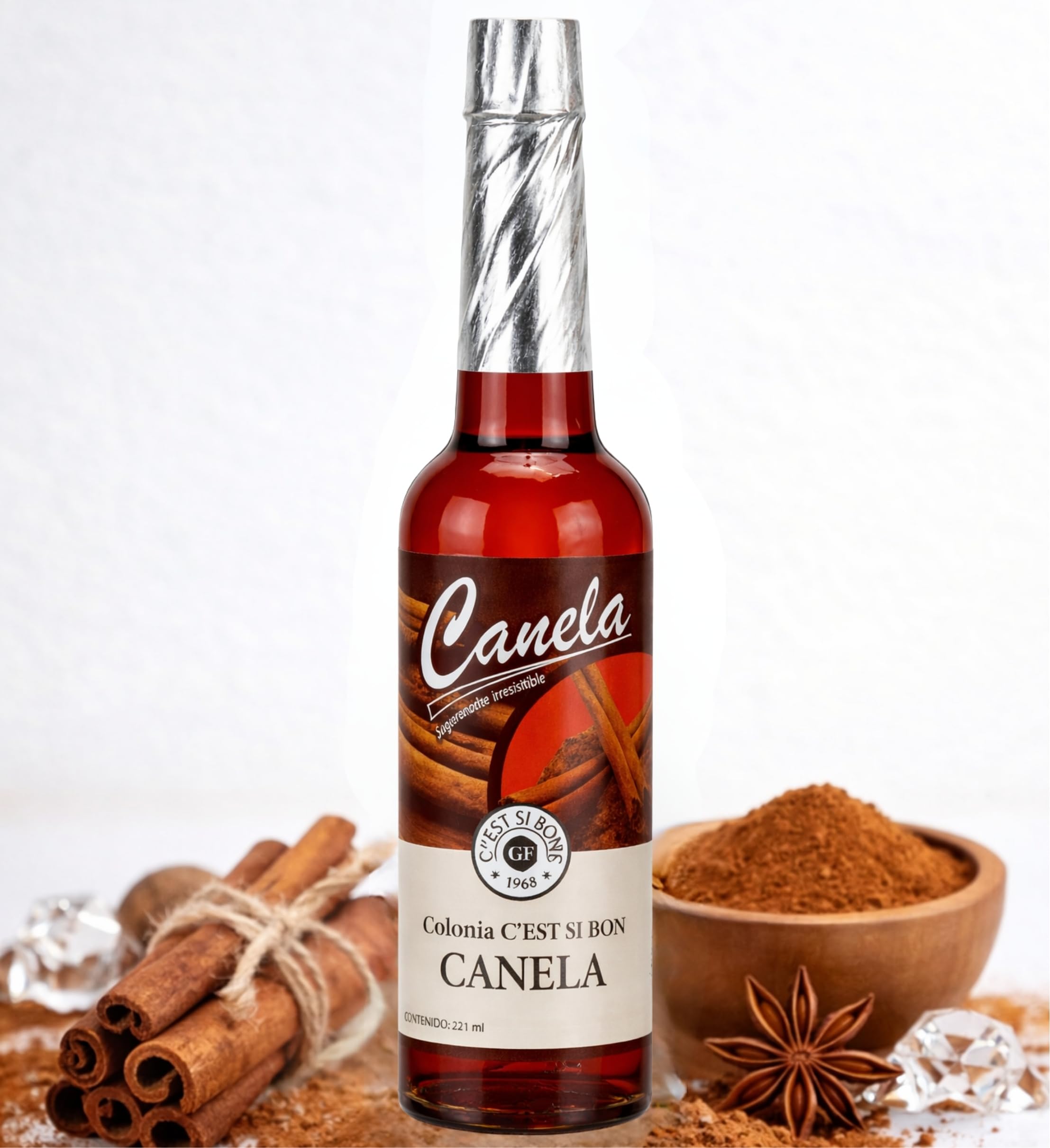 C’est Si Bon Agua de Canela 221ml – Agua de Colonia Aromática y Estimulante, Fragancia Especiada Cálida para Uso Corporal y Ambiental - Pack Laborawi (2 x 221ml)