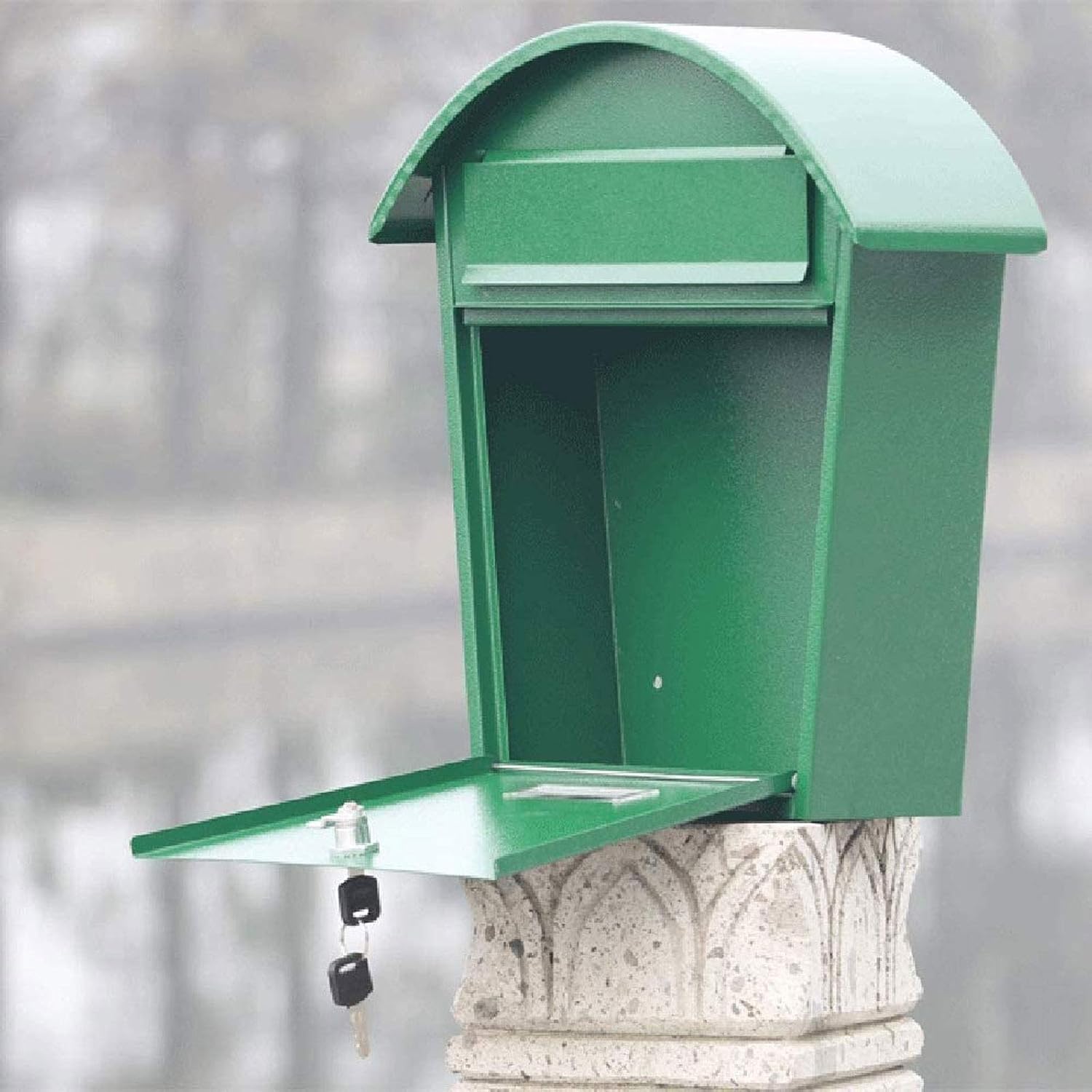 Wall-Mount Mailboxes Mailbox Mailbox Outdoor Waterproof Mailbox Wall Hanging Creative Mailbox with Lock Suggestion Box Retro Mailbox Garden Porch Color: Green