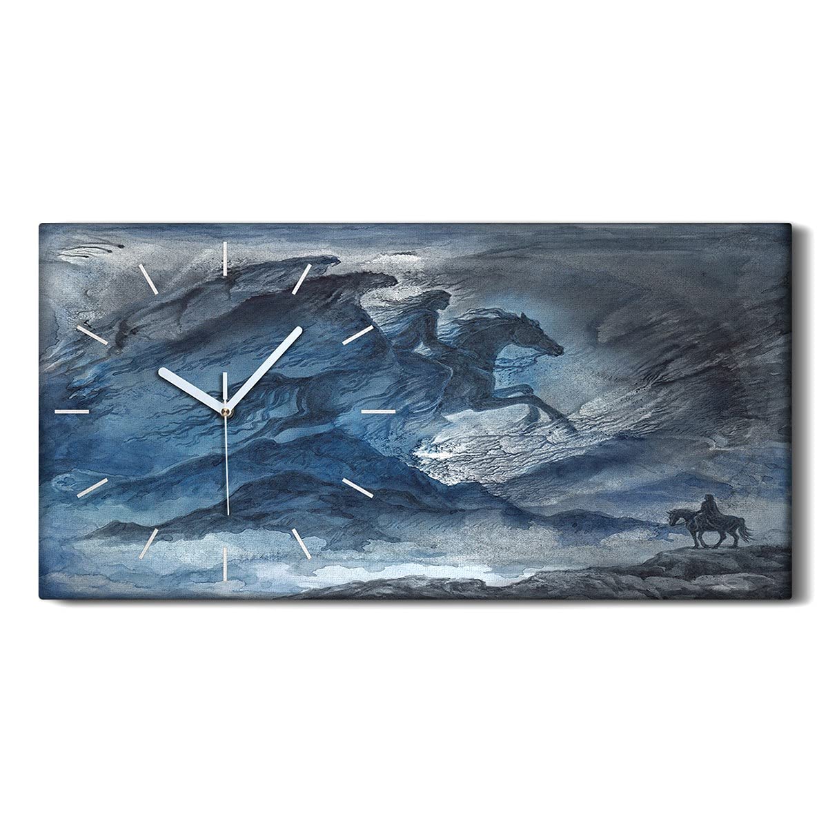 Horloge sur Toile Ange Sombre Décoration Salon Chambre 60x30cm Art Moderne