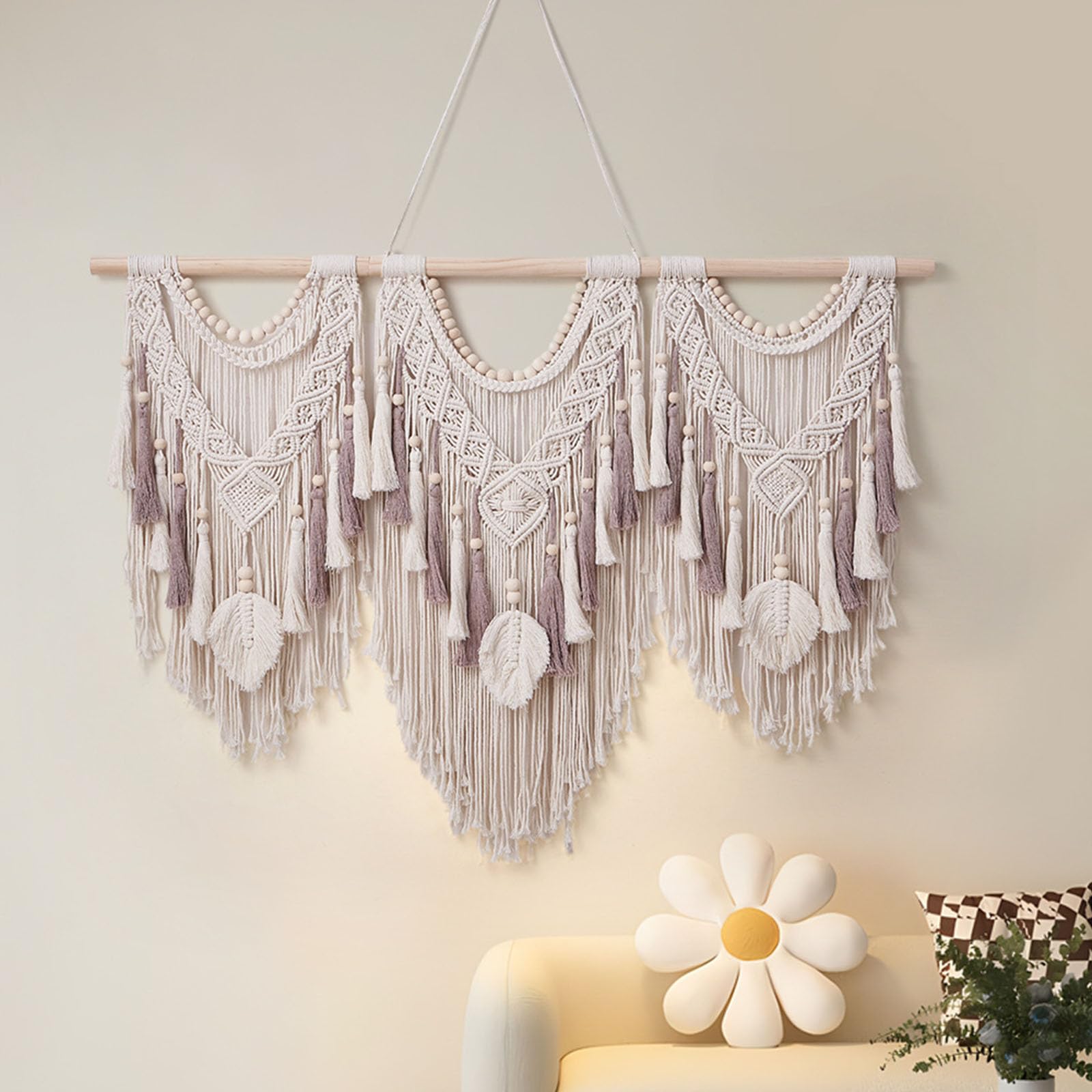 Tapiz Tejido geométrico Bohemio para Colgar en la Pared de macramé