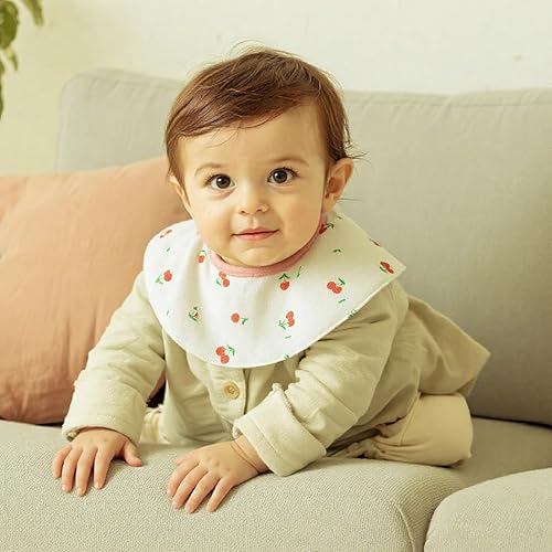 Miniatura 2 de Baberos para bebés para niños y niñas, babero de algodón para bebés, paquete de 6, dentición y babeo, recién nacido, bebé Patrón rosado,Patrón