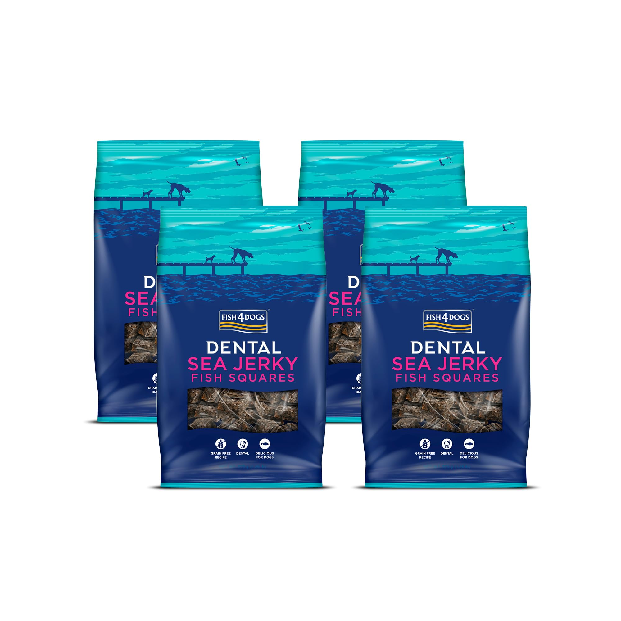 Fish4Dogs Sea Jerky Squares - Hypoallergenic, Low Calorie Dog Treat - Natural Dental Fish Skin Treat (2.3kg) โ image 1
