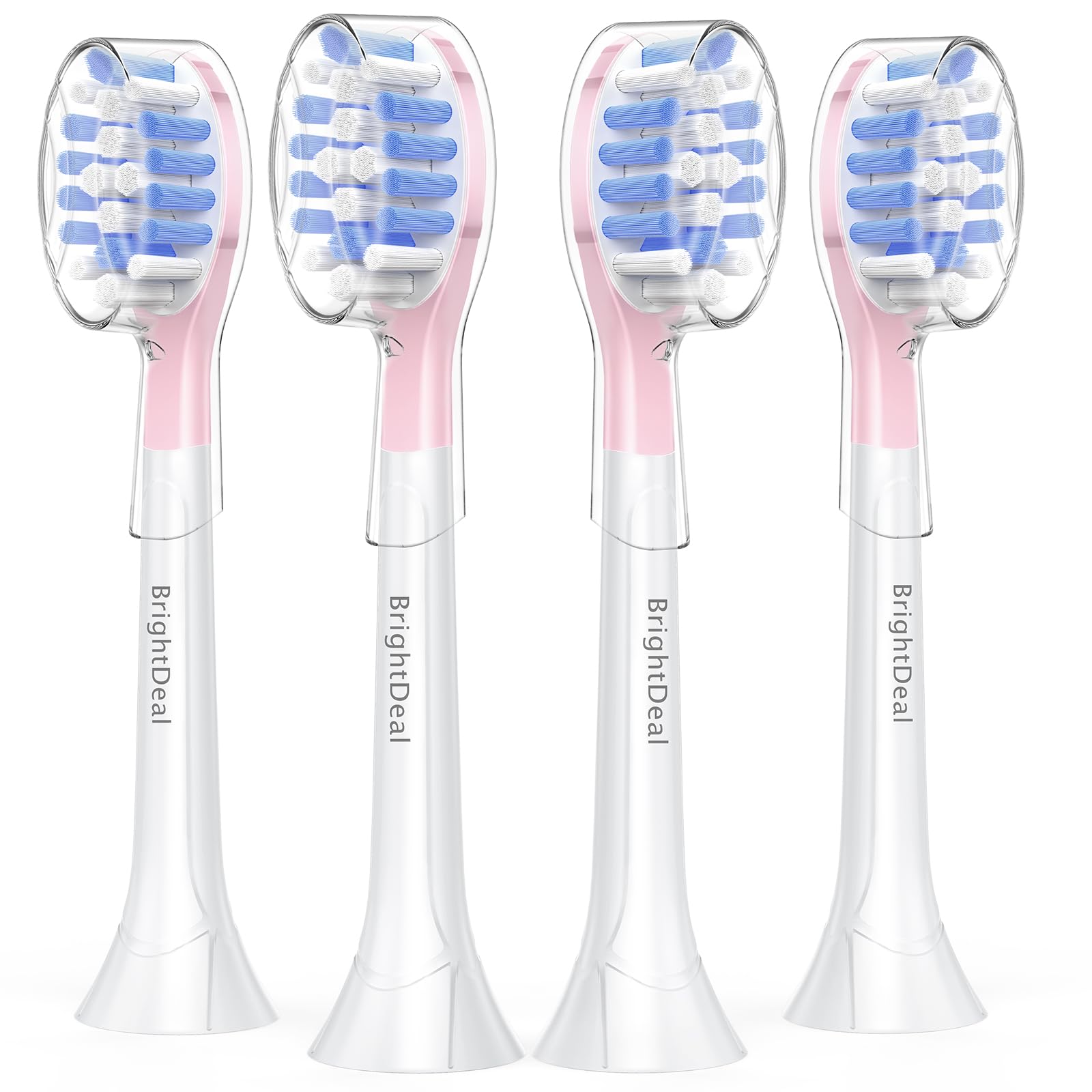Replacement Heads for Philips Sonicare ProtectiveClean 4100 5100 6100 DiamondClean 9500 ExpertClean 7500 FlexCare HealthyWhite Electric Sonic Toothbrush C3 G3 W3 C2 G2, LightPink, 4 Pack
