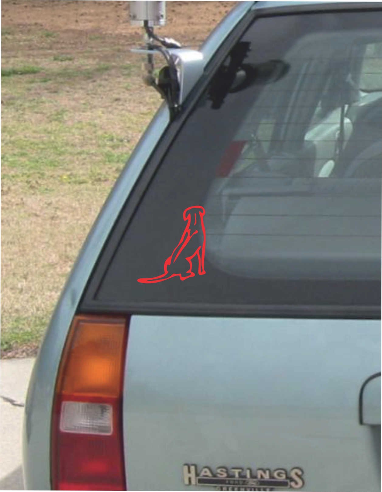 INDIGOS UG - Car Sticker - Decal - Rhodesian Ridgeback - red - 88x99 - Tuning - Rear Window - Bicycle - Motorcycle - Truck