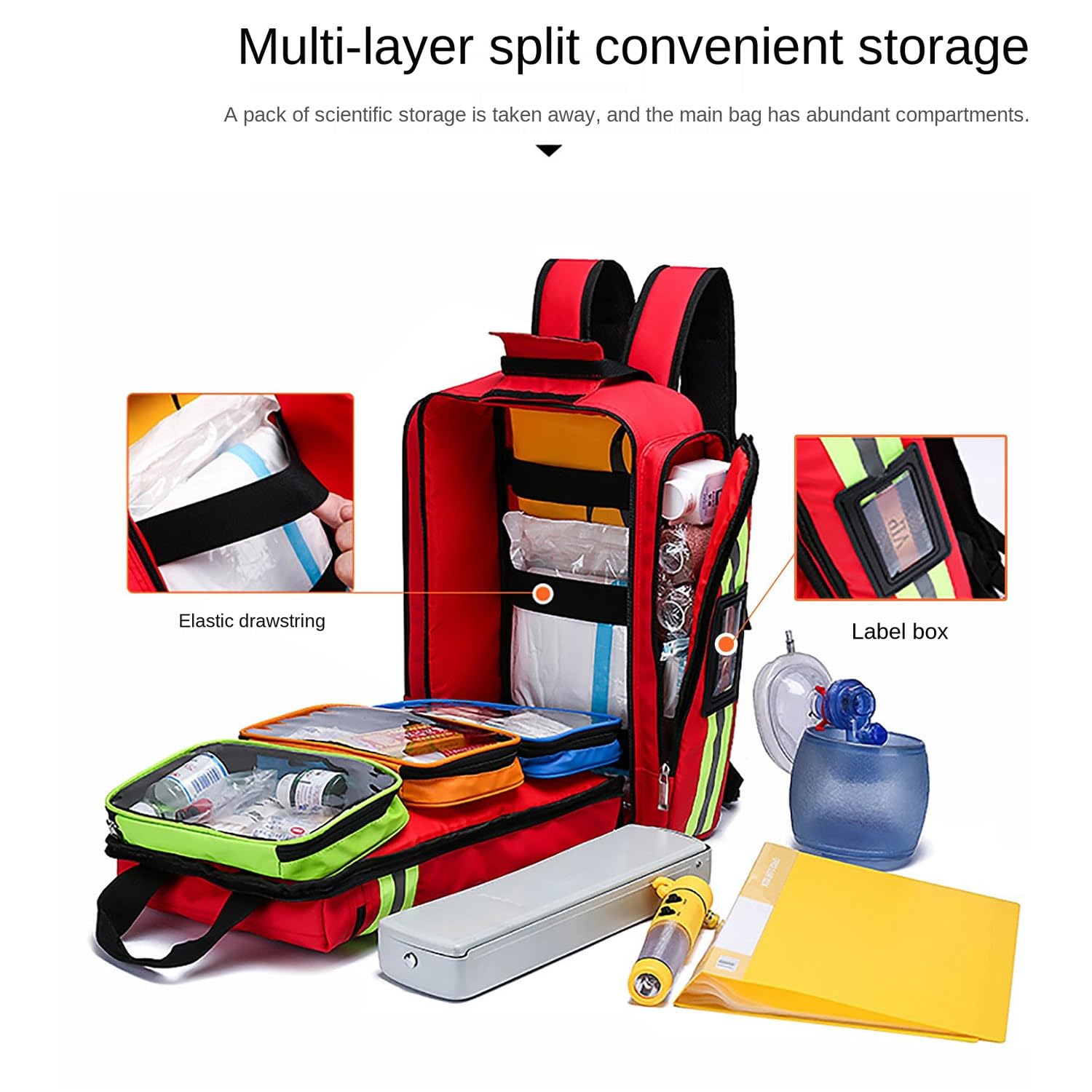 Zaino di Pronto Soccorso Borsa di Emergenza Vuota Borsa Impermeabile per Kit di Sopravvivenza per Campeggio All'aperto di Grande capacità