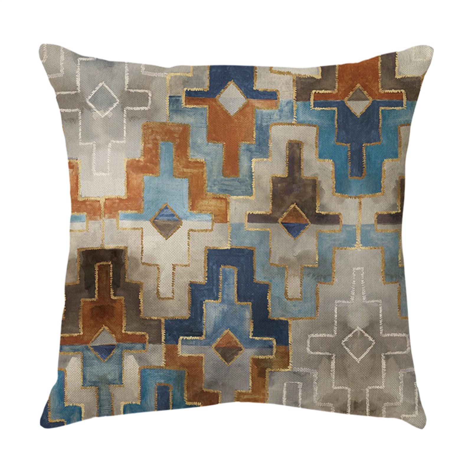 4 Piezas Funda de Almohada Lineas Geometricas Fundas de Cojín Terciopelo Sencillo y Decorativo para Sofá Camas Dormitorio Coche Lino Cojines Throw Pillow Covers 80x80cm/32x32 Inch