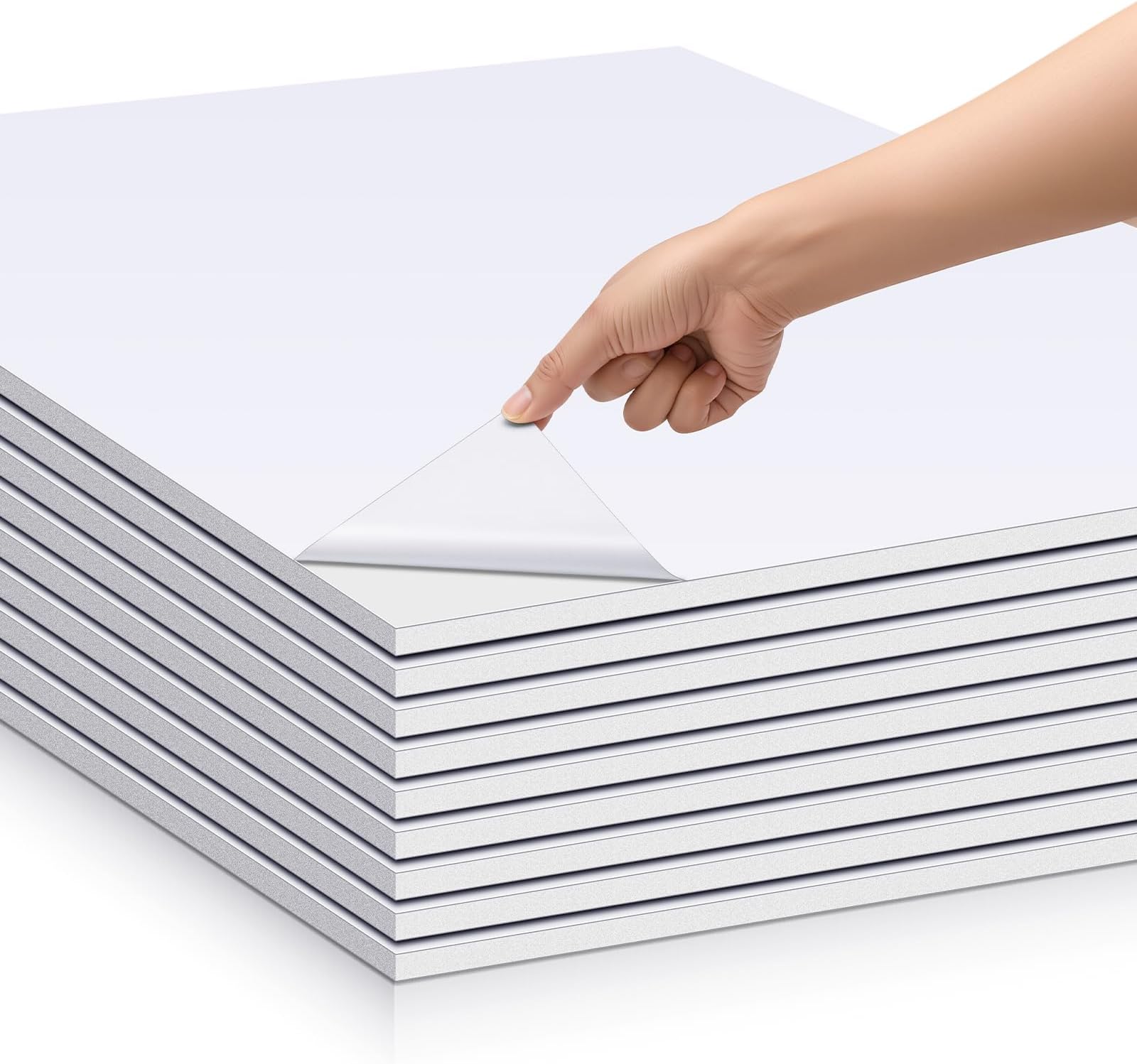 25 Sheets 18 x 24 x 3/16" Self Adhesive Foam Board White Self-Adhesive Tack Foam Boards Large Free Mounting Poster for Crafts Presentation Vision Board Signboard and Party Decorations