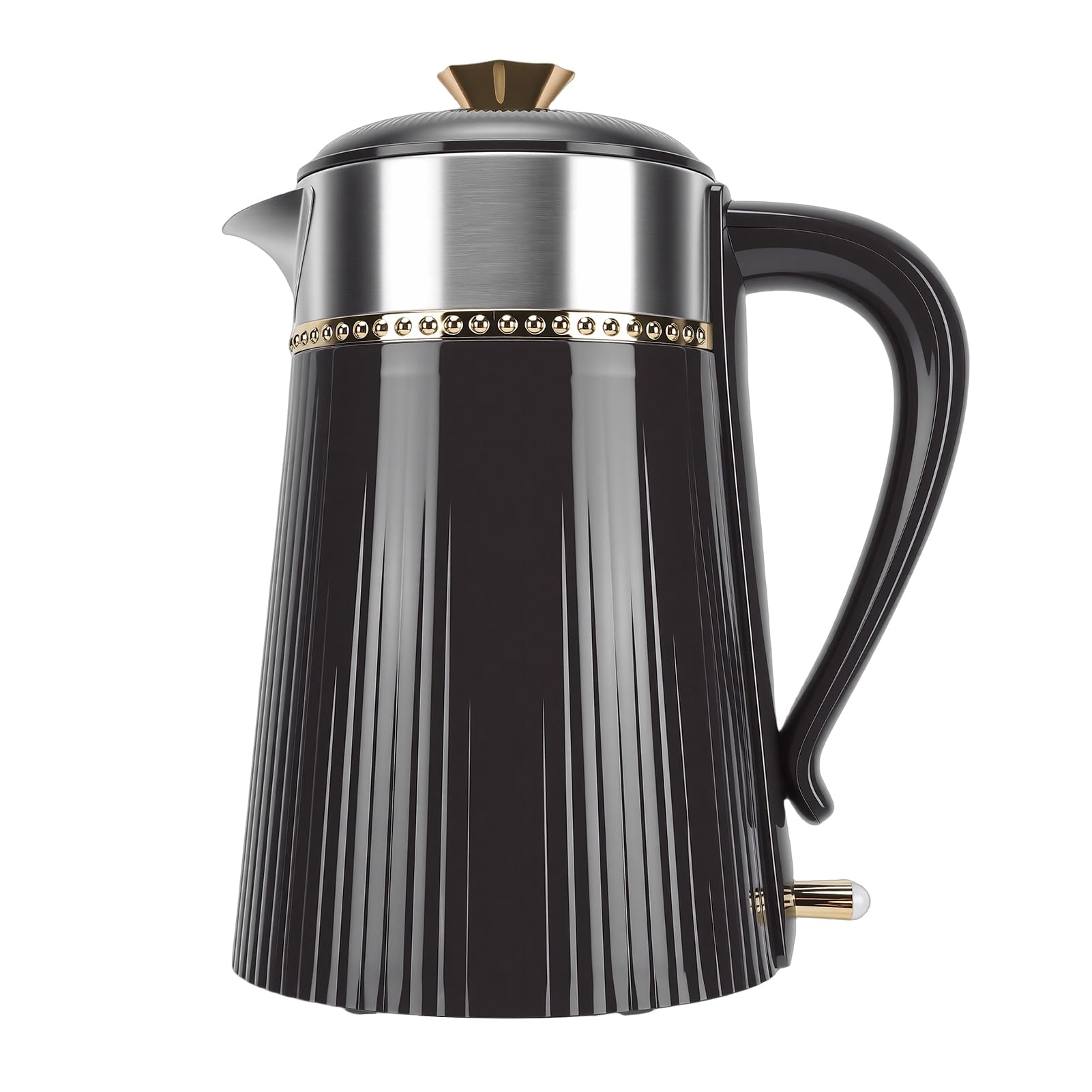 Hervidor Eléctrico Elegante Negro Mate 1800W Caldera de Agua Caliente para Oficina en Casa 2L Acero Inoxidable (Enchufe europeo)