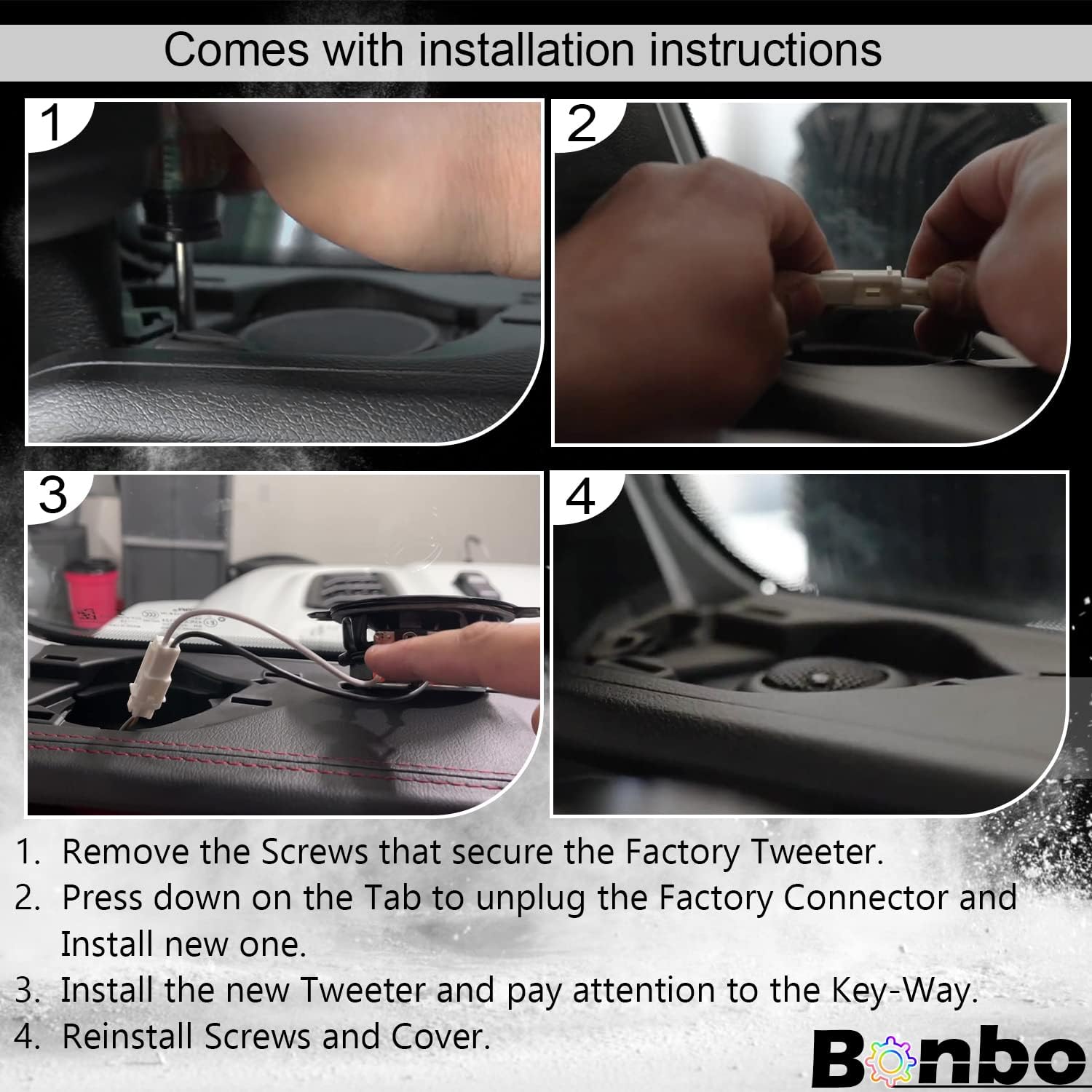 Bonbo 2PCS Super Tweeters Silk Dome Component Tweeters A Pillar Speaker Top Roof Speaker Audio Surround for Jeep Wrangler JL JLU Sports Sahara Freedom Rubicon Unlimited Gladiator JT 2018-2022