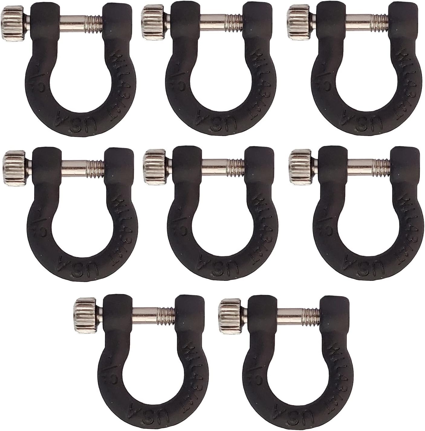 8Pcs RC Trailer Tow Shackles for 1/10 RC Crawler TRX4 Axial SCX10 90046 Metal D Ring Lock Buckle Tow Rings Truck RC Decor Parts (Red)
