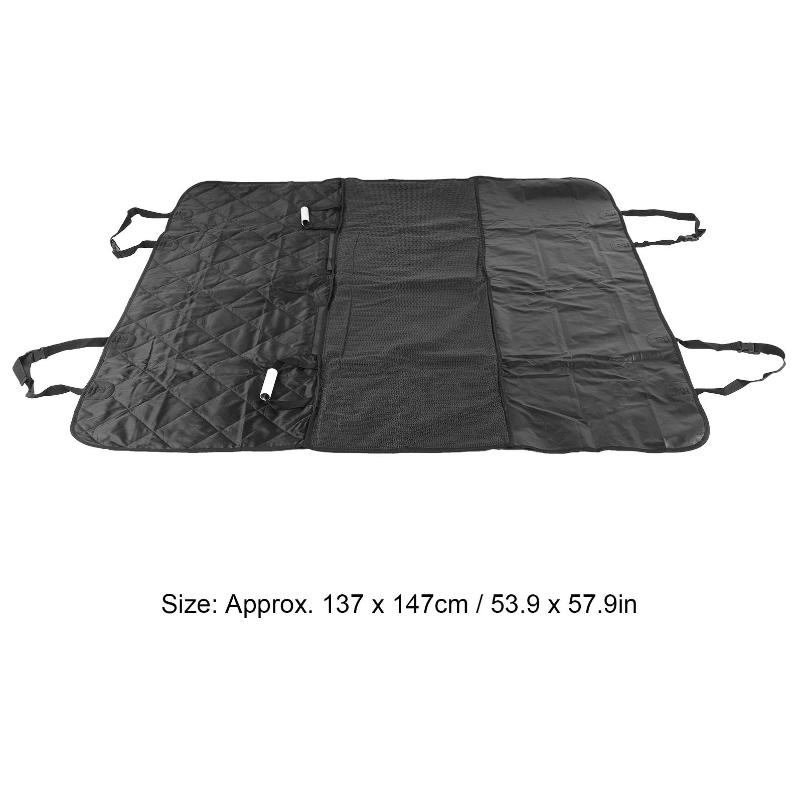 Haustier-Automatte, Hunde-Fracht-SUV-Auskleidung, robuster Haustier-Autositzbezug, Hundehängematte, Reisen, Camping, Oxford-Stoff, schwarz, 137 x 147 cm