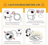 Vista 7 de Forros pequeños redondos de 6.3” para freidora de aire, forros de papel para freidora de aire de 2-4 qt, 125 piezas de papel de pergamino desechable