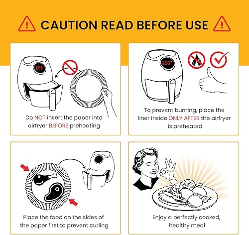 Miniatura 7 de Forros pequeños redondos de 6.3” para freidora de aire, forros de papel para freidora de aire de 2-4 qt, 125 piezas de papel de pergamino desechable
